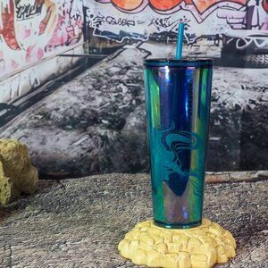 2023 holiday Christmas Glitter Rainbow Oil Slick Siren Goddess Tumbler 24oz NEW